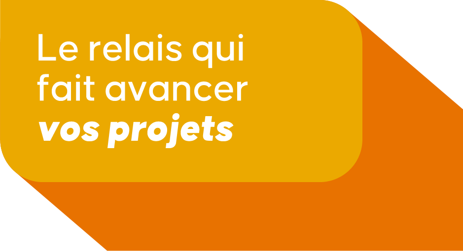 Bannière orange avec slogan vos projets
