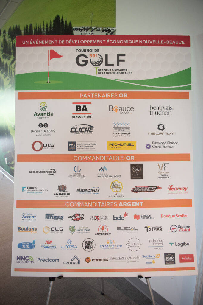 Affiche tournoi de golf Nouvelle-Beauce partenaires