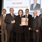 De gauche à droite :
Marlène Bisson (directrice des opérations et commissaire industrielle DENB), André Spénard (député de Beauce-Nord), Michel Lehoux (récipiendaire), Gaétane Simard (conjointe de M. Lehoux), André Bonneville (président DENB), Richard Lehoux (préfet MRC Nouvelle-Beauce), Claude Drouin (directeur du développement des affaires et commissaire industriel DENB)